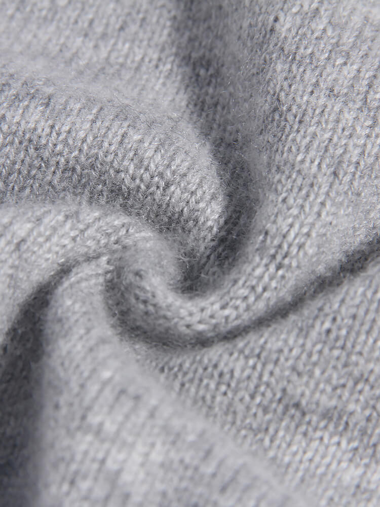 Kids Heather Grey Cashmere Sweater with Dog and Snowman Pattern